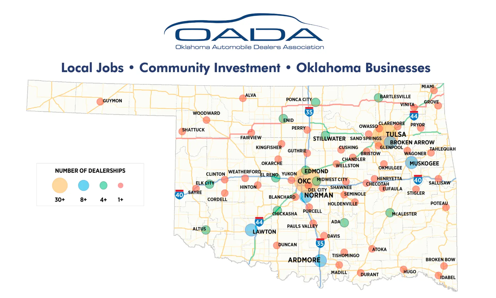 OADA Map of members